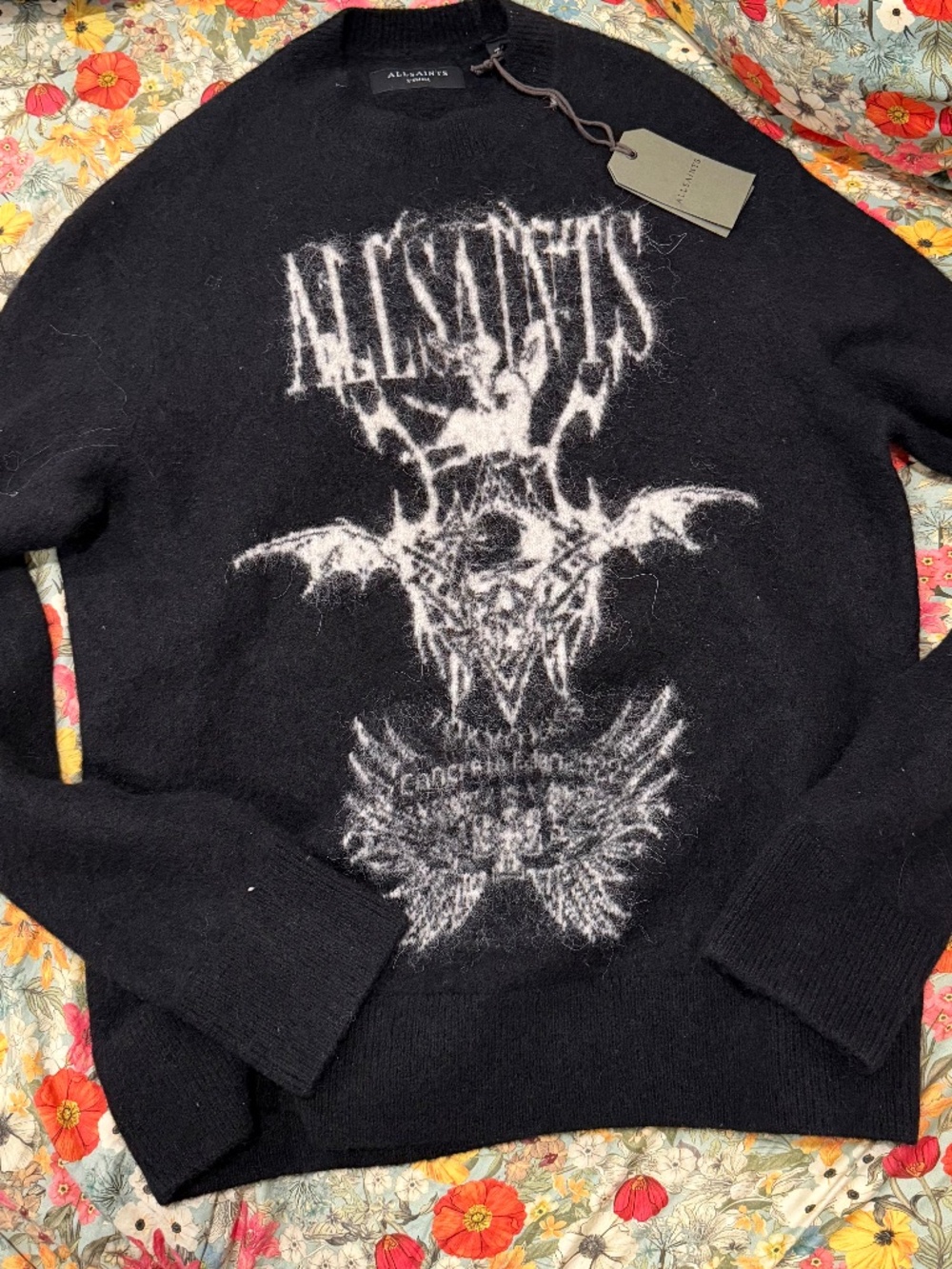 AllSaints Meta Crew Sweater Black XS New With Tags